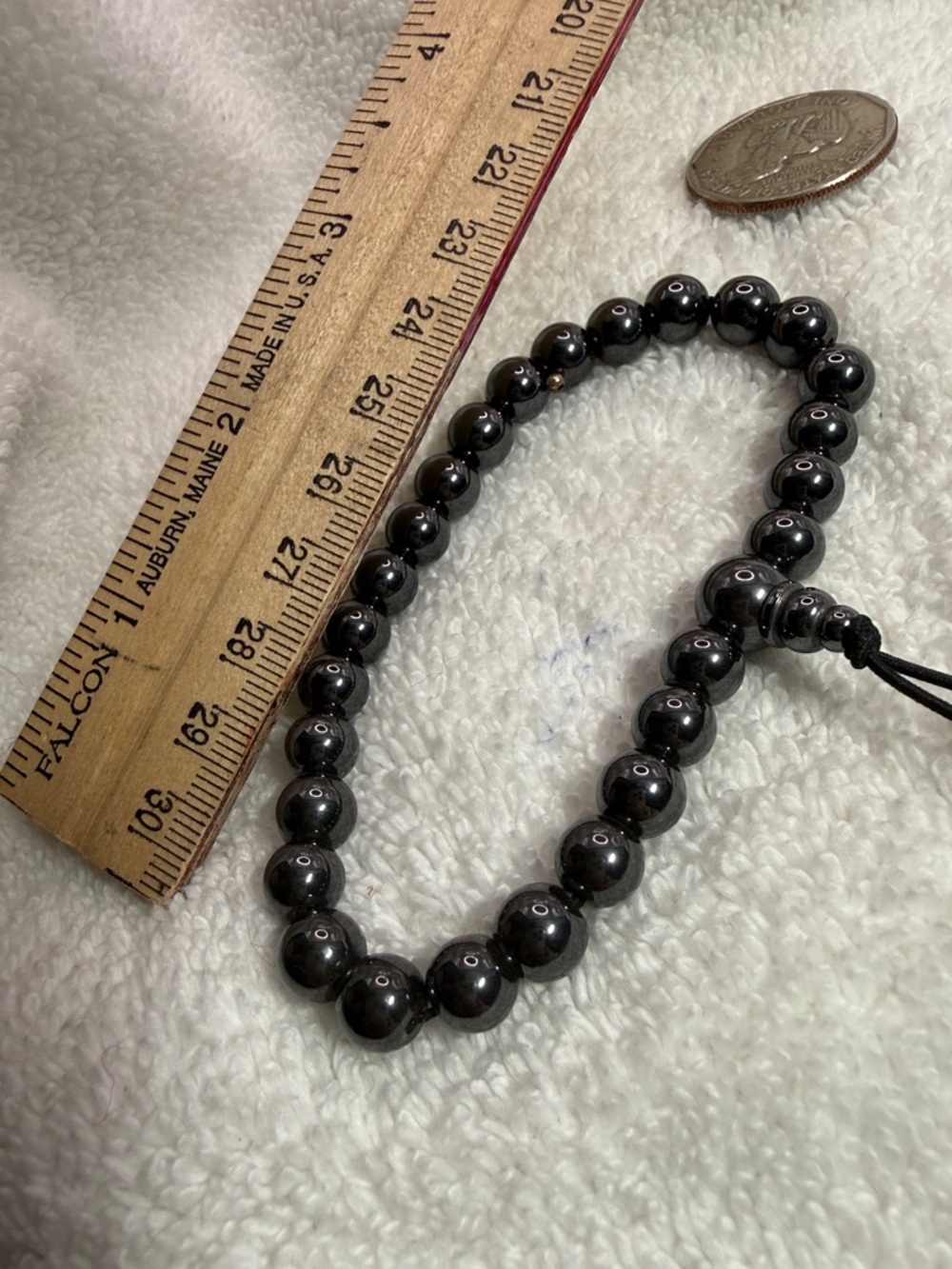 Classic Black Magnetic Beaded Bracelet -  adjustable Bracelet
